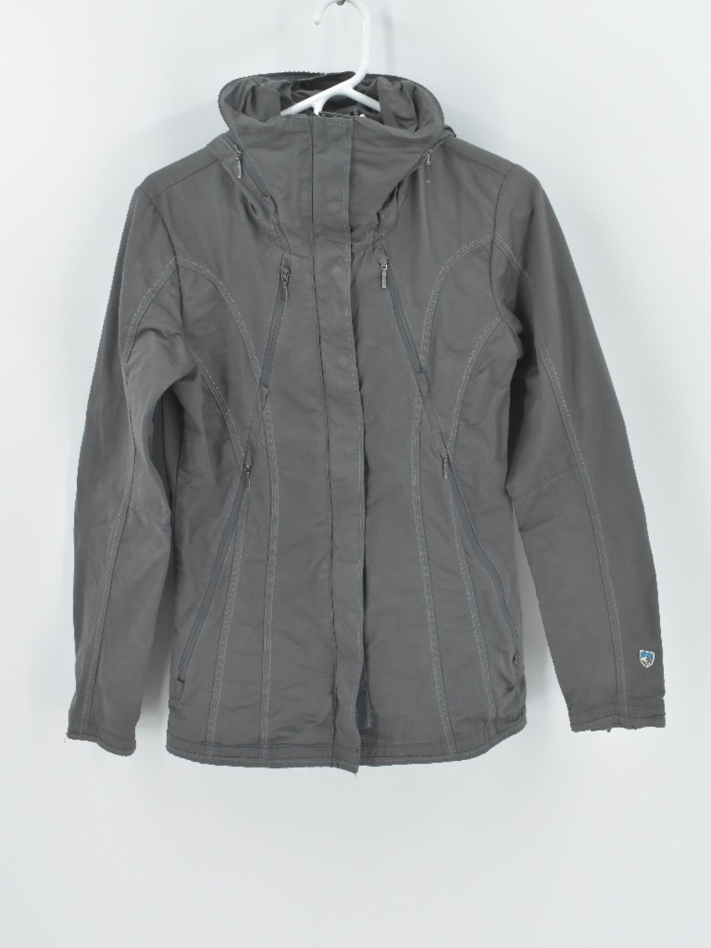 Lena Insulated Waxed Canvas Utility Jacket Gray XS